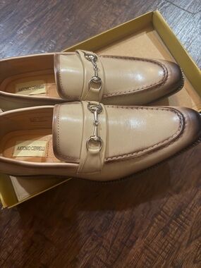 Men's Tan Leather Bit Loafers